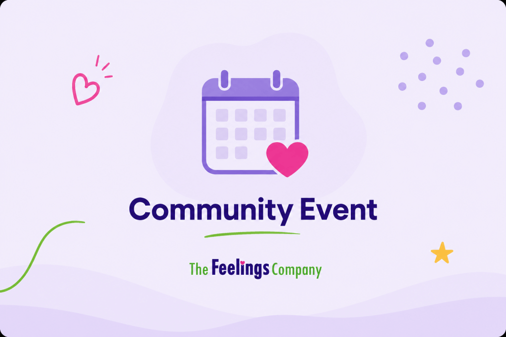 Community Event placeholder graphic with calendar and heart icon